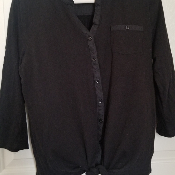 JONES NEW YORK Black Button From Tie Shirt - Picture 2 of 7